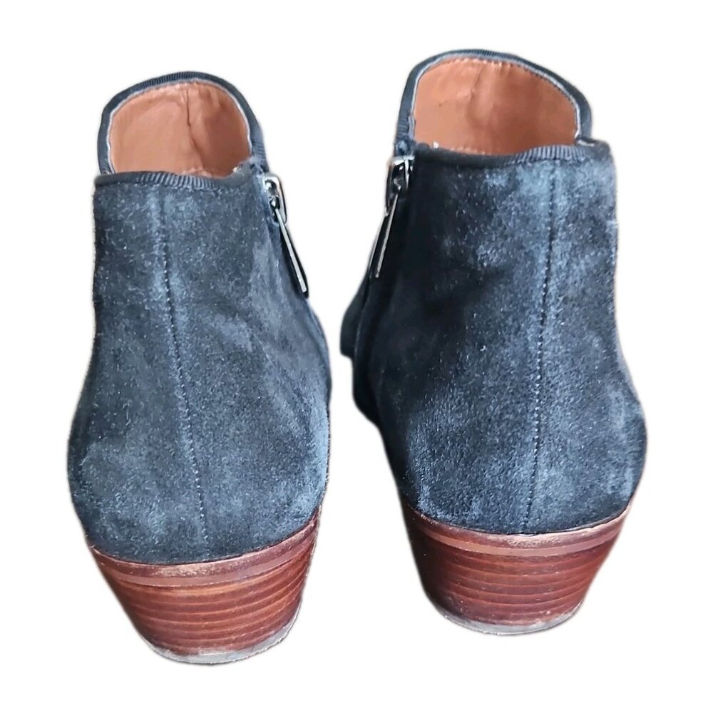 Sam Edelman Petty Ankle Booties Womens Size 8M EUR 38 Black Suede Leather Zip - Picture 4 of 8